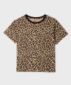 Tee-shirt manches courtes à motif léopard fille